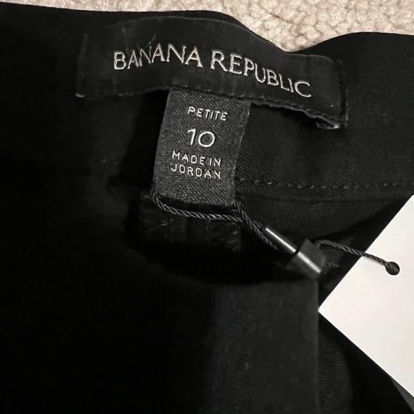 NWT Banana Republic Devon Curvy Skinny Black Pant 10 Petite
